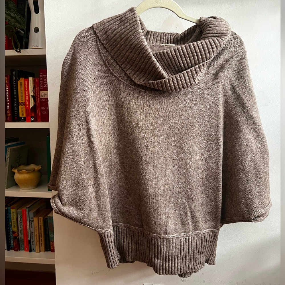 Moth for Anthropologie Brown cowl neck sweater